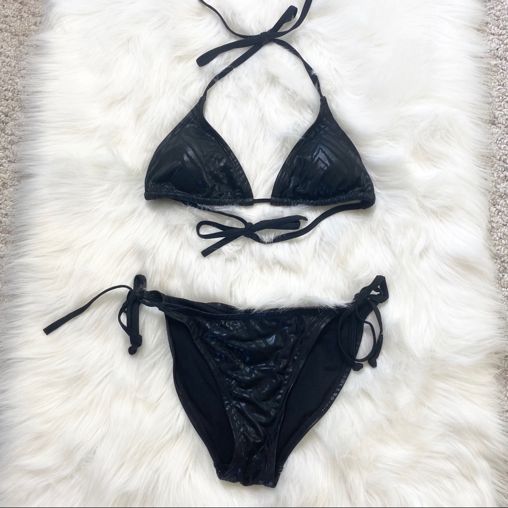 BLACK ZEBRA PRINT BIKINI